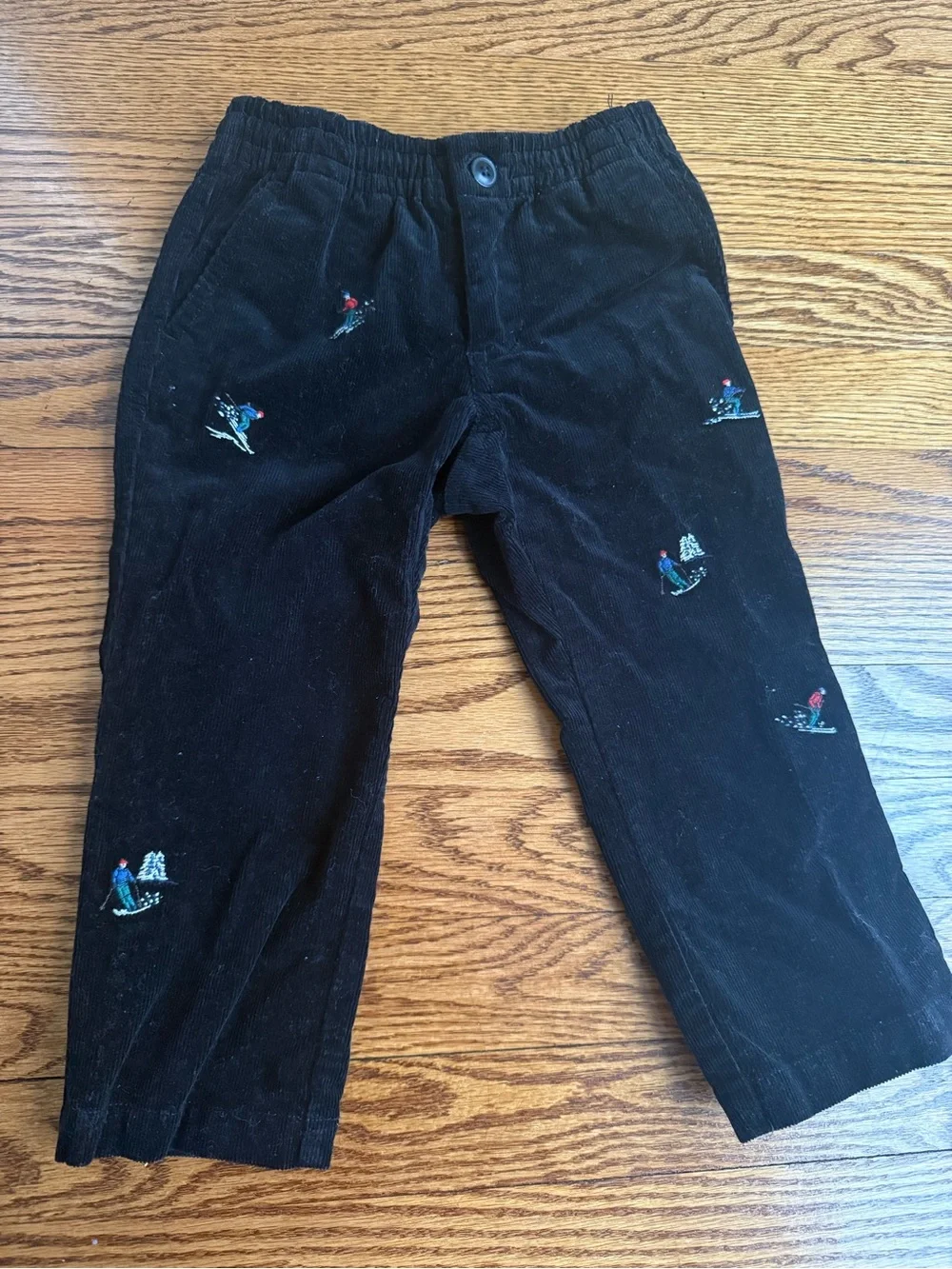 Polo Ralph Lauren Kids Ski Embroidered Corduroy Pants Size 2T Black